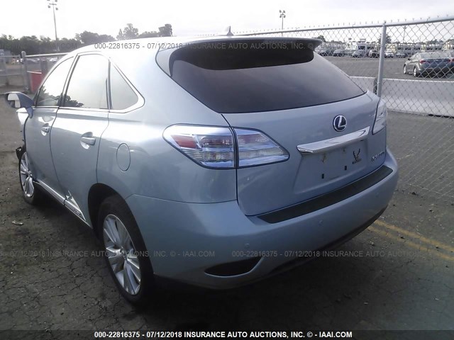 JTJZB1BA9B2005117 - 2011 LEXUS RX 450 BLUE photo 3