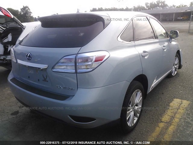 JTJZB1BA9B2005117 - 2011 LEXUS RX 450 BLUE photo 4