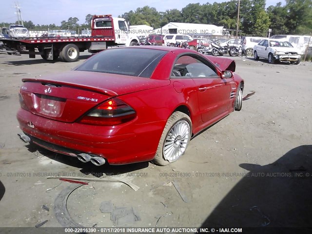 WDBSK74F14F083756 - 2004 MERCEDES-BENZ SL 55 AMG RED photo 4