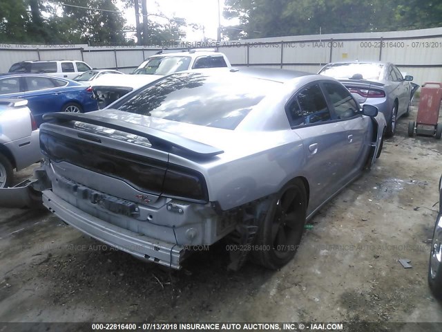 2C3CDXCTXDH730438 - 2013 DODGE CHARGER R/T SILVER photo 4
