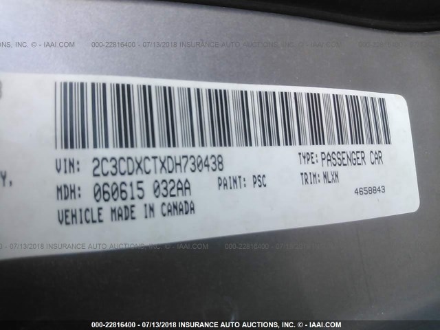 2C3CDXCTXDH730438 - 2013 DODGE CHARGER R/T SILVER photo 9