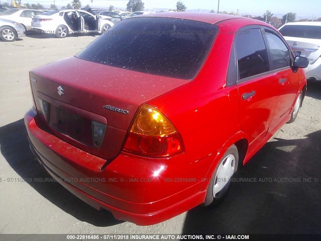 JS2RA62SX75353984 - 2007 SUZUKI AERIO RED photo 4