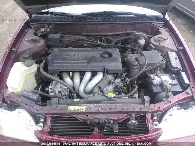 1NXBR12E8YZ365264 - 2000 TOYOTA COROLLA VE/CE/LE 勃艮第红 照片 10