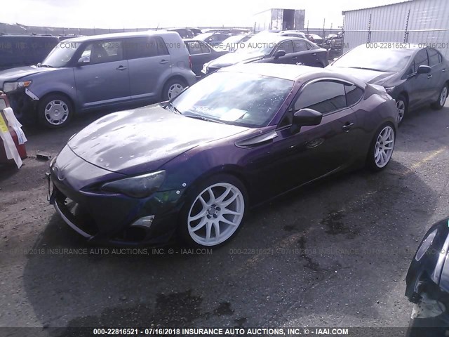 JF1ZNAA15D1710782 - 2013 TOYOTA SCION FR-S PURPLE photo 2