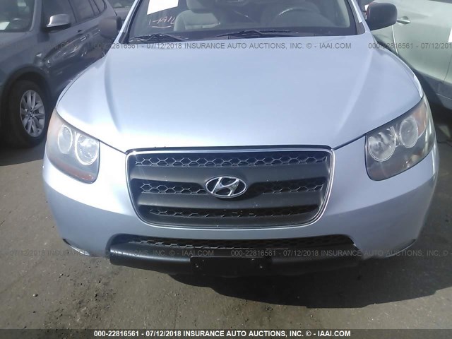 5NMSG73D97H050191 - 2007 HYUNDAI SANTA FE GLS SILVER photo 6