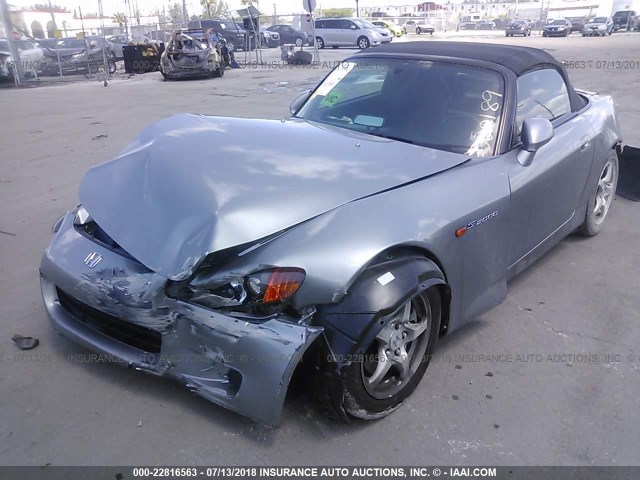 JHMAP114X3T000189 - 2003 HONDA S2000 GRAY photo 6