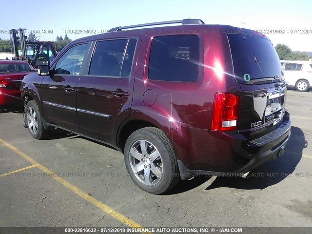 5FNYF4H92CB066552 - 2012 HONDA PILOT TOURING RED photo 3