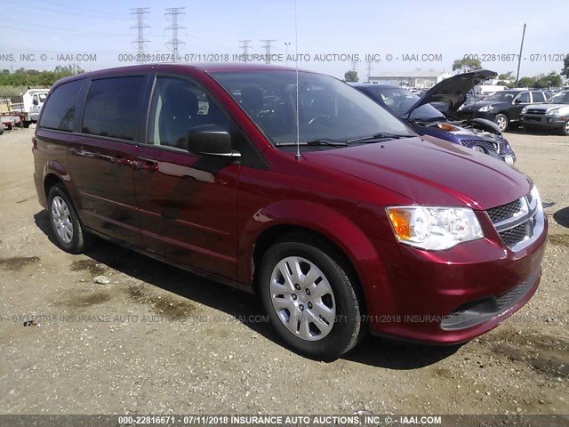 2C4RDGBG9FR632105 - 2015 DODGE GRAND CARAVAN SE RED photo 1