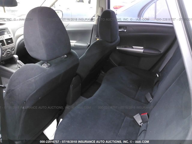 JF1GH61608H824841 - 2008 SUBARU IMPREZA 2.5I GRAY photo 8