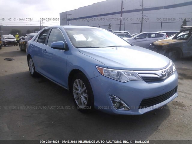 4T1BK1FK5CU521449 - 2012 TOYOTA CAMRY SE/XLE Light Blue photo 1