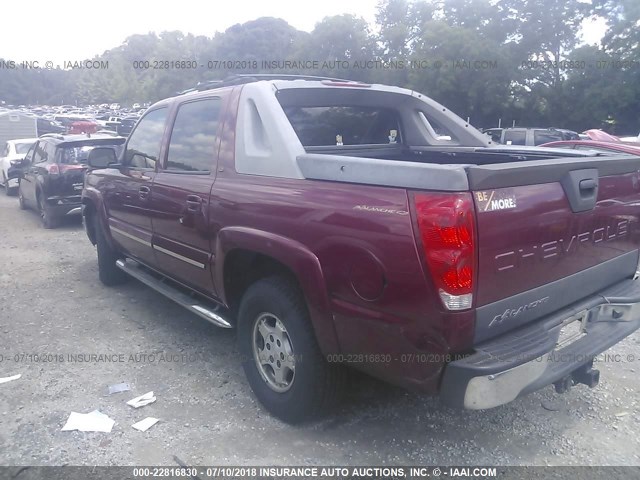 3GNEC12Z15G196202 - 2005 CHEVROLET AVALANCHE C1500 MAROON photo 3