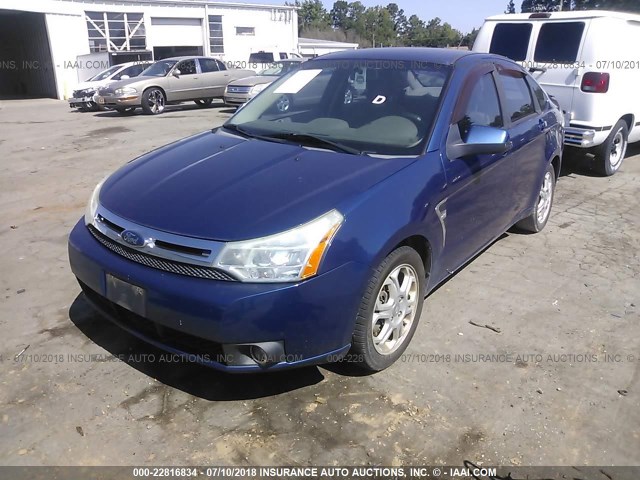 1FAHP35N78W134183 - 2008 FORD FOCUS SE/SEL/SES BLUE photo 2