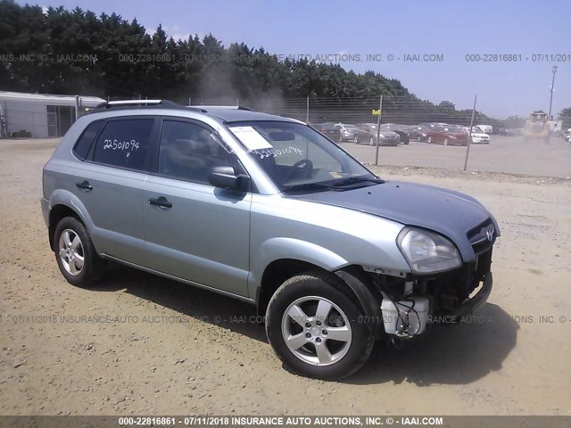 KM8JM12B38U732863 - 2008 HYUNDAI TUCSON GLS Light Blue photo 1