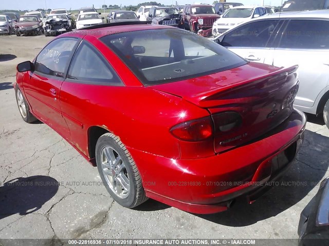 1G1JH12F727412309 - 2002 CHEVROLET CAVALIER LS SPORT RED photo 3