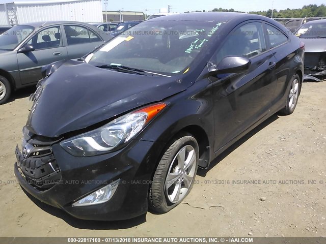 KMHDH6AE6DU014678 - 2013 HYUNDAI ELANTRA COUPE GS/SE BLACK photo 2