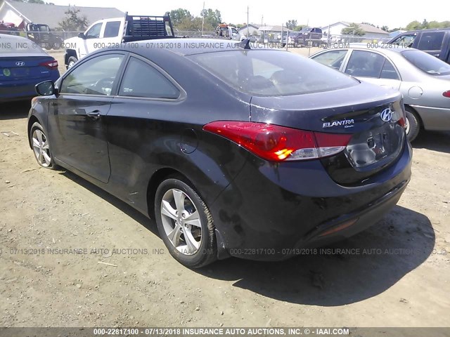 KMHDH6AE6DU014678 - 2013 HYUNDAI ELANTRA COUPE GS/SE BLACK photo 3