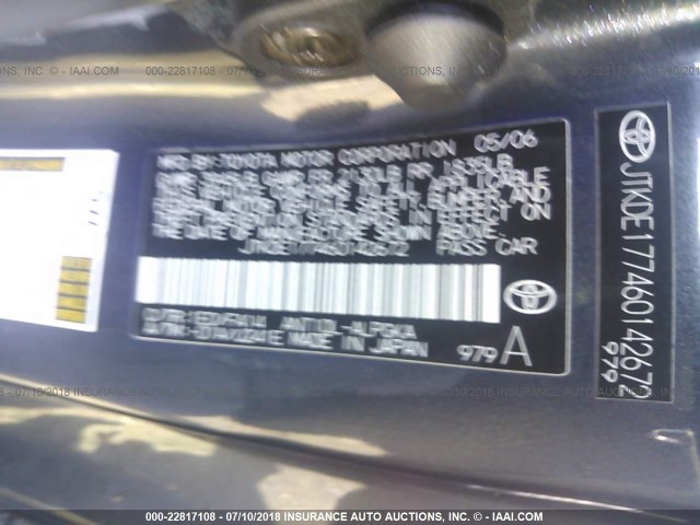 JTKDE177460142672 - 2006 TOYOTA SCION TC 灰色 照片 9