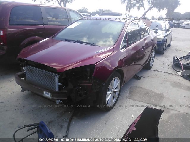 1G4PP5SK4E4176101 - 2014 BUICK VERANO RED photo 2