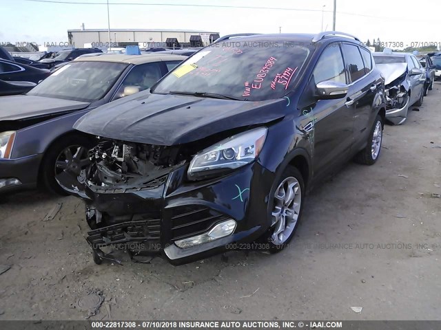 1FMCU0J97EUB39584 - 2014 FORD ESCAPE TITANIUM BLACK photo 2