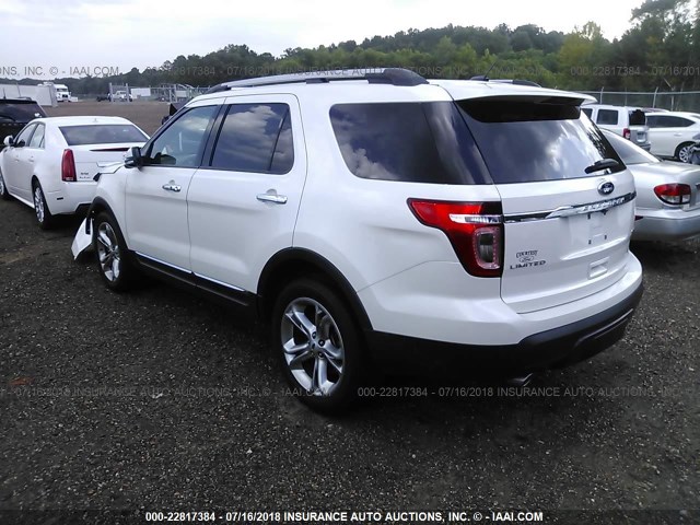 1FM5K7F8XDGB32035 - 2013 FORD EXPLORER LIMITED თეთრი ფოტო 3