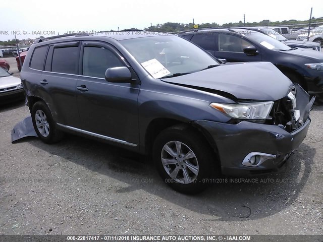 5TDZK3EHXBS034352 - 2011 TOYOTA HIGHLANDER SE GRAY photo 1