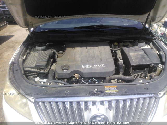 1G4GE5EV0AF215471 - 2010 BUICK LACROSSE CXS WHITE photo 10