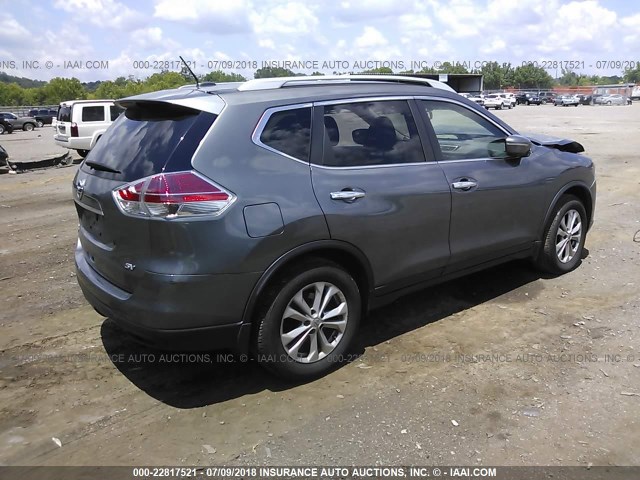 5N1AT2ML5FC761024 - 2015 NISSAN ROGUE S/SL/SV GRAY photo 4