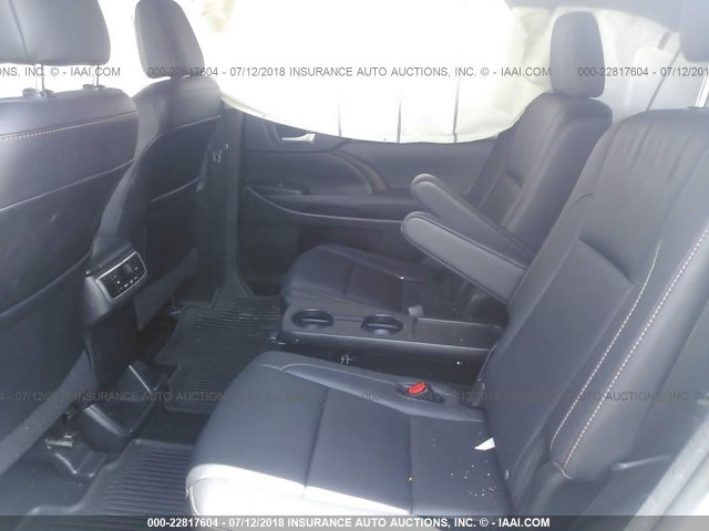 5TDJKRFH0GS263340 - 2016 TOYOTA HIGHLANDER XLE Сріблястий фото 8