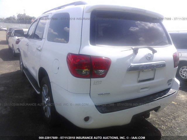 5TDJW5G19AS025945 - 2010 TOYOTA SEQUOIA LIMITED WHITE photo 3
