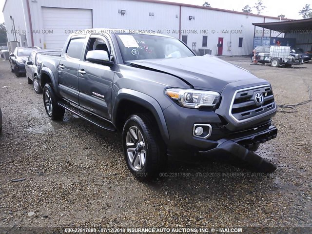 5TFGZ5AN2HX085972 - 2017 TOYOTA TACOMA DOUBLE CAB/LTD GRAY photo 1