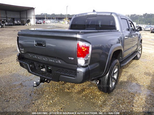 5TFGZ5AN2HX085972 - 2017 TOYOTA TACOMA DOUBLE CAB/LTD GRAY photo 4