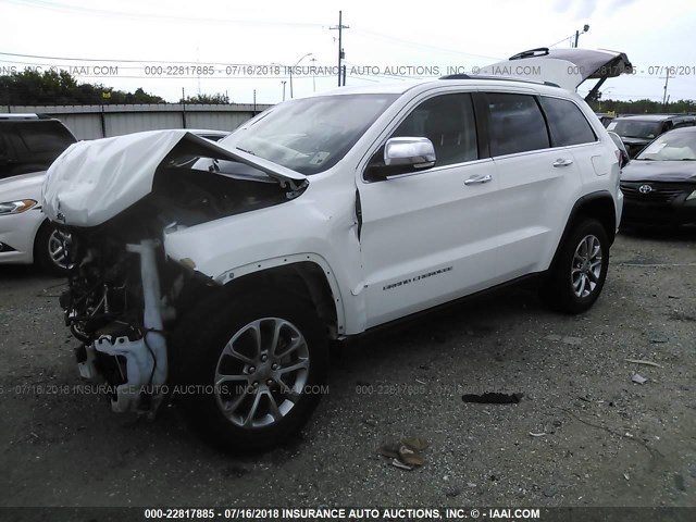 1C4RJEBG4FC654342 - 2015 JEEP GRAND CHEROKEE LIMITED WHITE photo 2