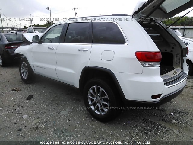 1C4RJEBG4FC654342 - 2015 JEEP GRAND CHEROKEE LIMITED WHITE photo 3