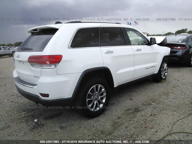 1C4RJEBG4FC654342 - 2015 JEEP GRAND CHEROKEE LIMITED WHITE photo 4