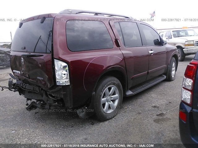 5N1BA0ND5BN613329 - 2011 NISSAN ARMADA SV/SL/PLATINUM MAROON photo 4