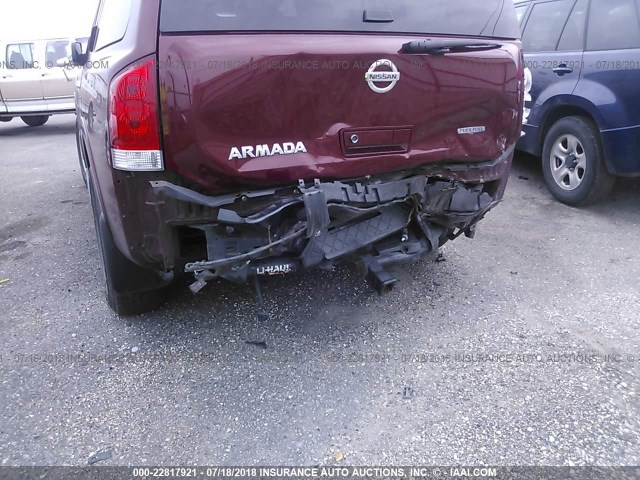 5N1BA0ND5BN613329 - 2011 NISSAN ARMADA SV/SL/PLATINUM MAROON photo 6