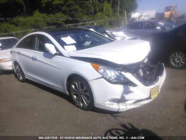 5NPEC4AB4DH690672 - 2013 HYUNDAI SONATA SE/LIMITED WHITE photo 1