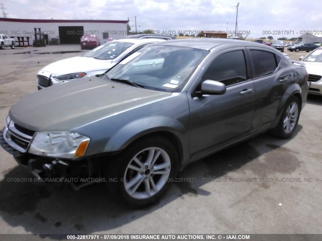 1C3CDZEG1CN246918 - 2012 DODGE AVENGER SXT GRAY photo 2