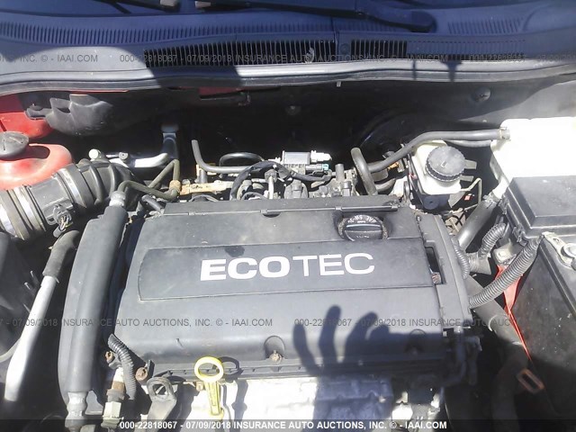 KL1TD5DE8AB044202 - 2010 CHEVROLET AVEO LS/LT 红色 照片 10