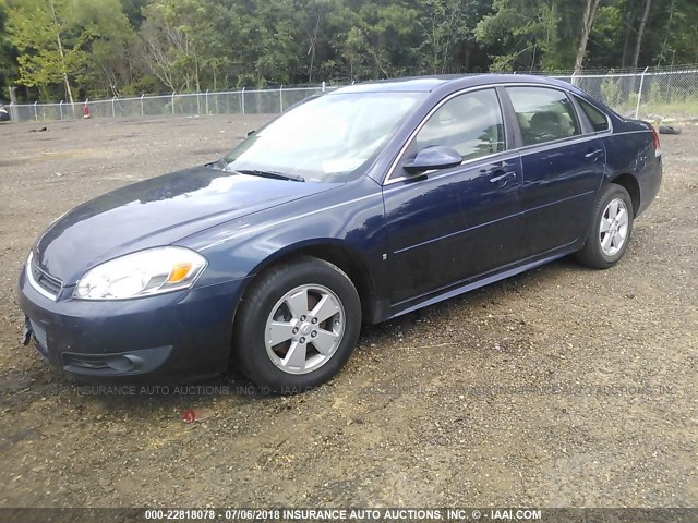 2G1WB5EK2A1115662 - 2010 CHEVROLET IMPALA LT BLUE photo 2