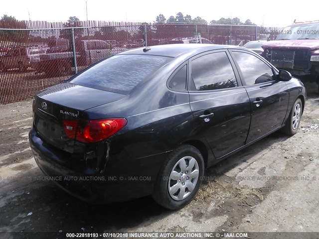 KMHDU46D18U535295 - 2008 HYUNDAI ELANTRA GLS/SE/LIMITED BLACK photo 4