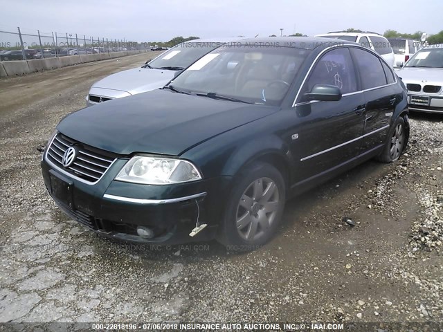 WVWRH63B02P138163 - 2002 VOLKSWAGEN PASSAT GLX GREEN photo 2