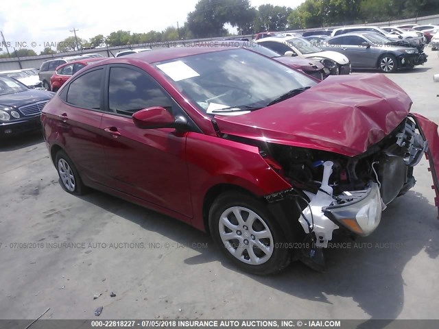 KMHCT4AE6DU523314 - 2013 HYUNDAI ACCENT GLS/GS RED photo 1