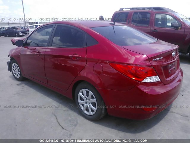 KMHCT4AE6DU523314 - 2013 HYUNDAI ACCENT GLS/GS RED photo 3