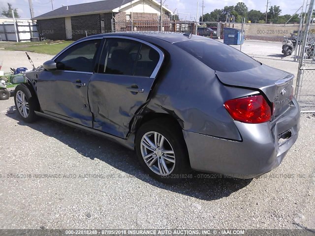 JN1DV6ARXBM652643 - 2011 INFINITI G25 SILVER photo 3