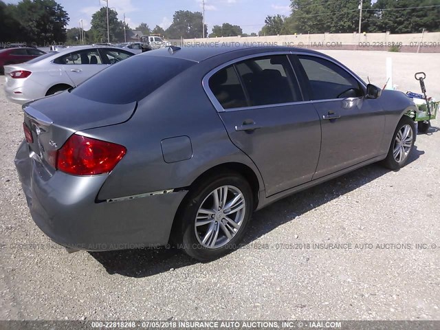 JN1DV6ARXBM652643 - 2011 INFINITI G25 SILVER photo 4