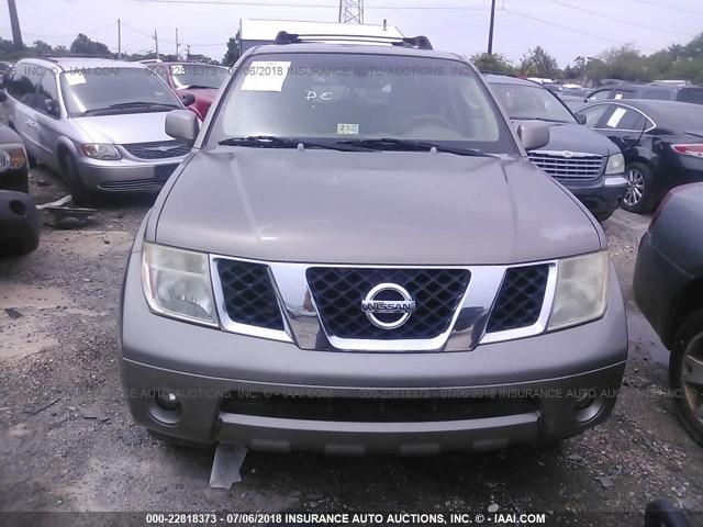 5N1AR18U36C620156 - 2006 NISSAN PATHFINDER LE/SE/XE TAN photo 6