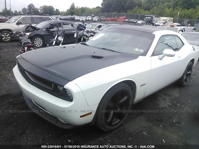 2C3CDYAG9EH153348 - 2014 DODGE CHALLENGER SXT WHITE photo 2