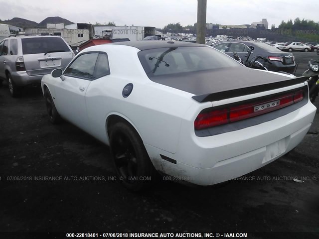 2C3CDYAG9EH153348 - 2014 DODGE CHALLENGER SXT WHITE photo 3