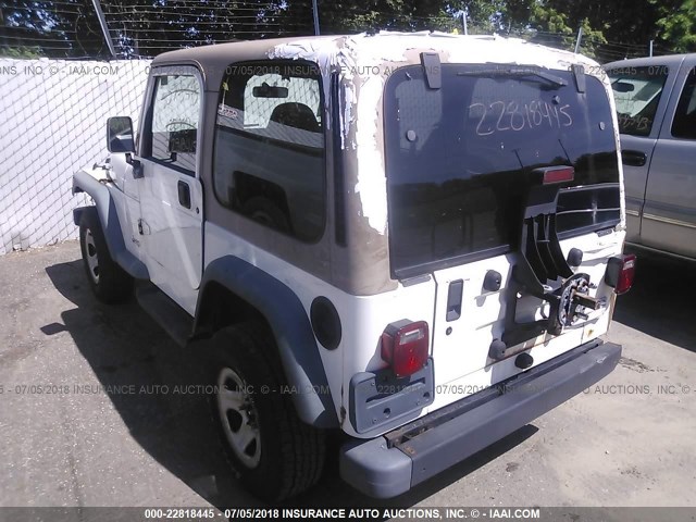 1J4FA29P0YP721578 - 2000 JEEP WRANGLER / TJ SE WHITE photo 3